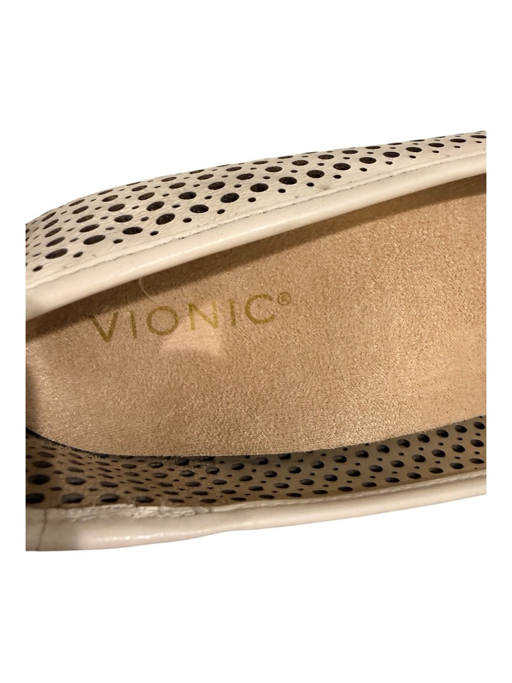 Vionic Perforated Orinda Ballet Flats in Cream - Picture 5 of 7